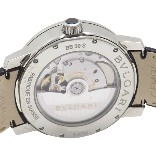 BB39S Bulgari Bulgari Solotempo Stainless Steel/Crocodile Automatic Silver