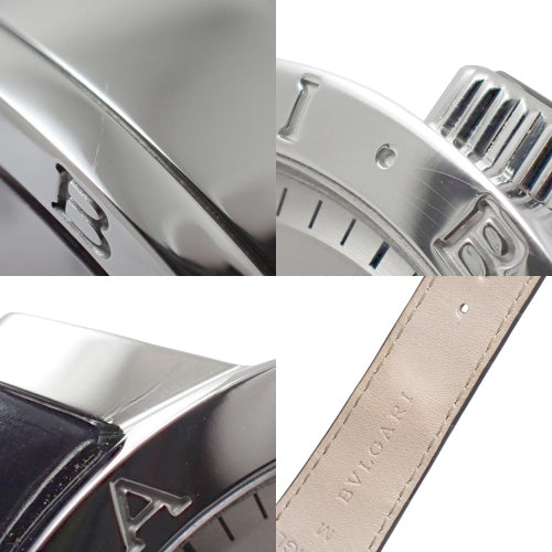 宝格丽（BVLGARI）BB39S Bulgari Bulgari Solo Tempo腕表，精钢/鳄鱼皮表带，自动上链，银色表盘。