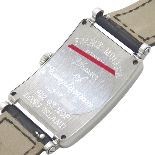 902QZMOP Long Island SS/Crocodile Quartz White Shell Dial