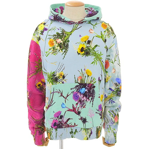 Flower Poplin Hoodie M RM201 Fleece-lined