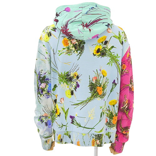 花朵府绸连帽衫 M RM201 羊毛衬里