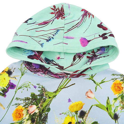 Flower Poplin Hoodie M RM201 Fleece-lined