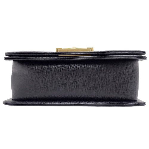 Chanel Boy Bag, chain shoulder bag, caviar skin, black, 2-way (can be worn as a shoulder bag or crossbody bag).