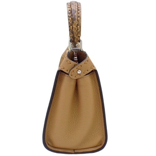 Selleria PeekaBoo Mini, calfskin and python, brown, 8BN244ARBGF1PIC (currently available as of January 2025), 2-way shoulder bag, crossbody, shoulder bag.