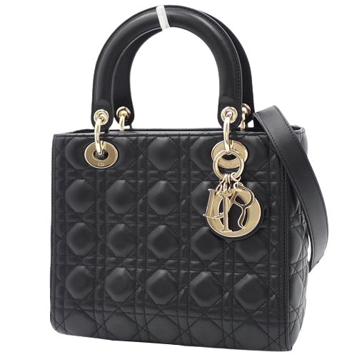 カナージュ レディディオール Lady Dior バッグ ミディアム 2WAY ショルダー 肩掛け ラムスキン