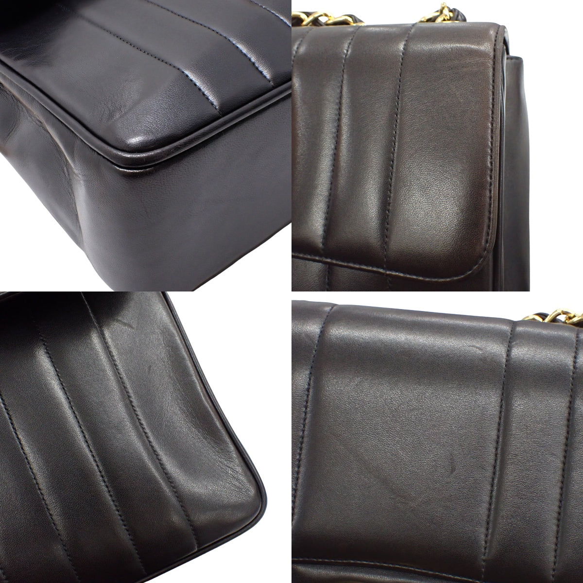 Mademoiselle Coco Mark 黑色羊皮链条单肩包