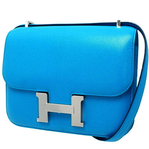 [未使用] Constance Mini 3 Miroir Constance 18 Chevre 钯金五金 蓝色 Frida B 印章