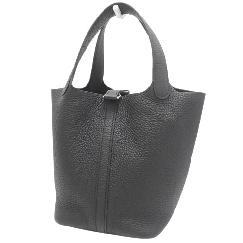 Picotin Lock PM Taurillon Clemence Leather Tote Bag with Gold Hardware and Double Stamp
