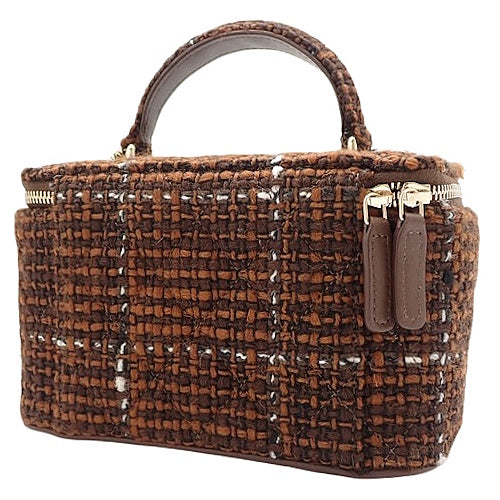 Matelasse Coco Mark Vanity Chain Shoulder Bag in Tweed AP2199