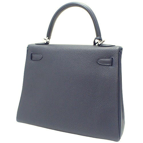 Kelly 25 (inner stitching) Bleu Nuit Togo, palladium hardware, silver hardware, Y stamp, 2-way shoulder bag