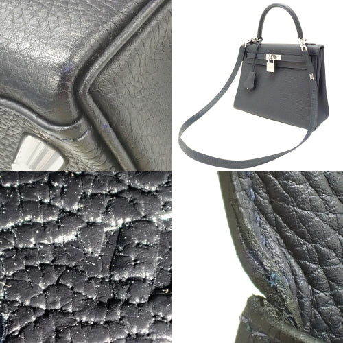 ケリー 25 (内縫い) トゴ パラジウム金具 ブルーニュイ シルバー金具 Y刻印