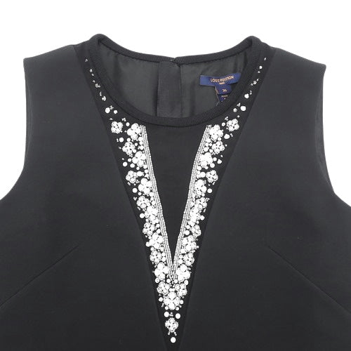 V-neck sleeveless dress RW211, 2021 apparel fashion, beaded, size 36, wool and silk