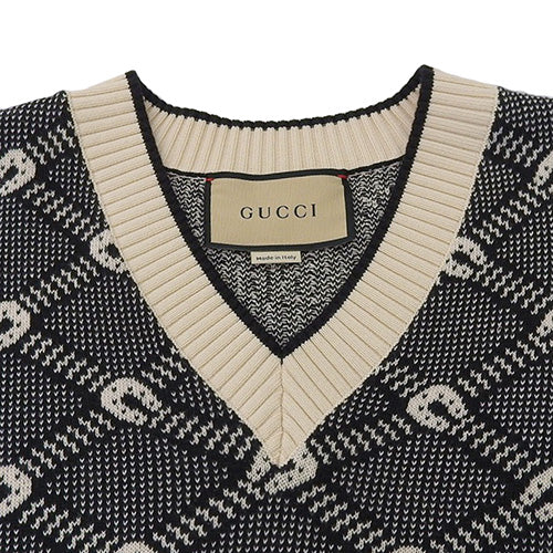 马蹄形V领针织衫（M）