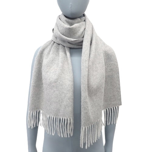 Coco Mark Camellia Scarf Stole Apparel Fashion Accessory Rhinestone Cashmere