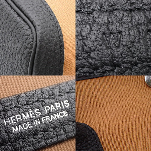 [New] Garden Party Verso PM Toile Officier Negonda Palladium Hardware Dune Etoupe Black W Stamp