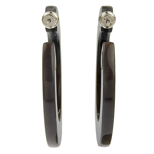 水牛角耳环，配钯金配件