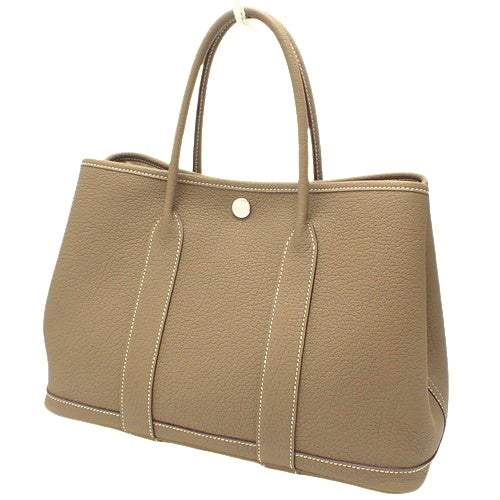 Garden Party TPM Etoupe/Etoupe Negonda Tote Bag with Palladium and Silver Hardware and Double Stamp