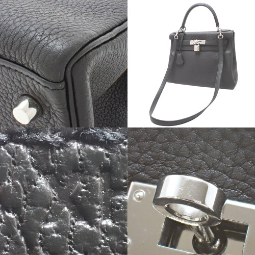 Kelly 28 (inner stitching) Taurillon Clemence leather, palladium hardware, Pron X stamp