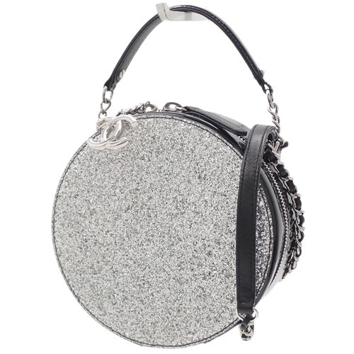 圆形链条单肩包 漆皮/漆皮