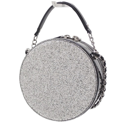 ラウンドチェーンショルダーバッグ パテントレザー/エナメル