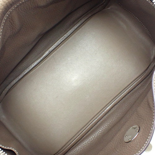 Lindy 30，Taurillon Clemence皮革，钯金五金件，Etoupe/Etaupe色，银色五金件，A刻印。