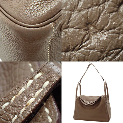 Lindy 30，Taurillon Clemence皮革，钯金五金件，Etoupe/Etaupe色，银色五金件，A刻印。