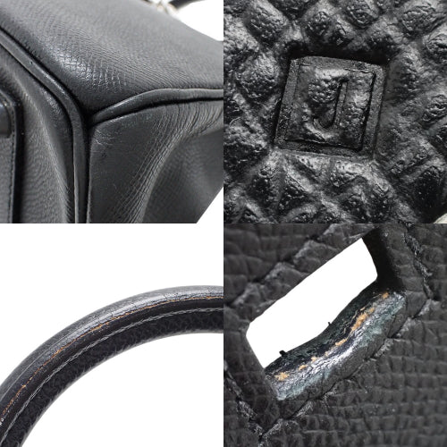 バーキン35 ヴォーエプソン パラジウム金具 ブラック シルバー金具 □J刻印