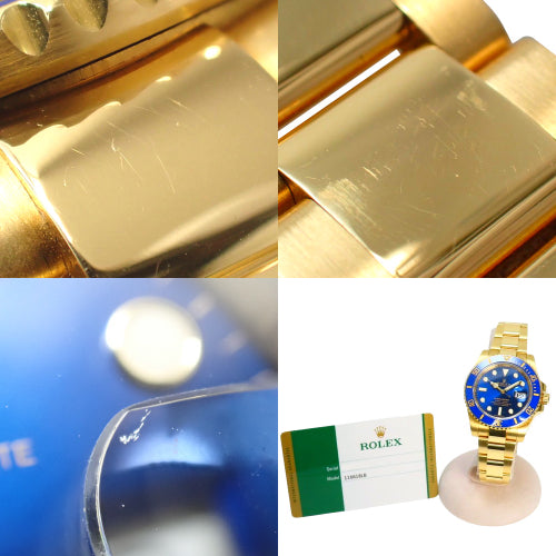 116618LB Submariner Date YG, random serial number, automatic winding, blue dial.