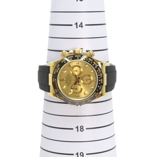 [Warranty included] 116518LNG Daytona, YG/Rubber, Random Number, Automatic, Champagne Gold, 8 Diamonds