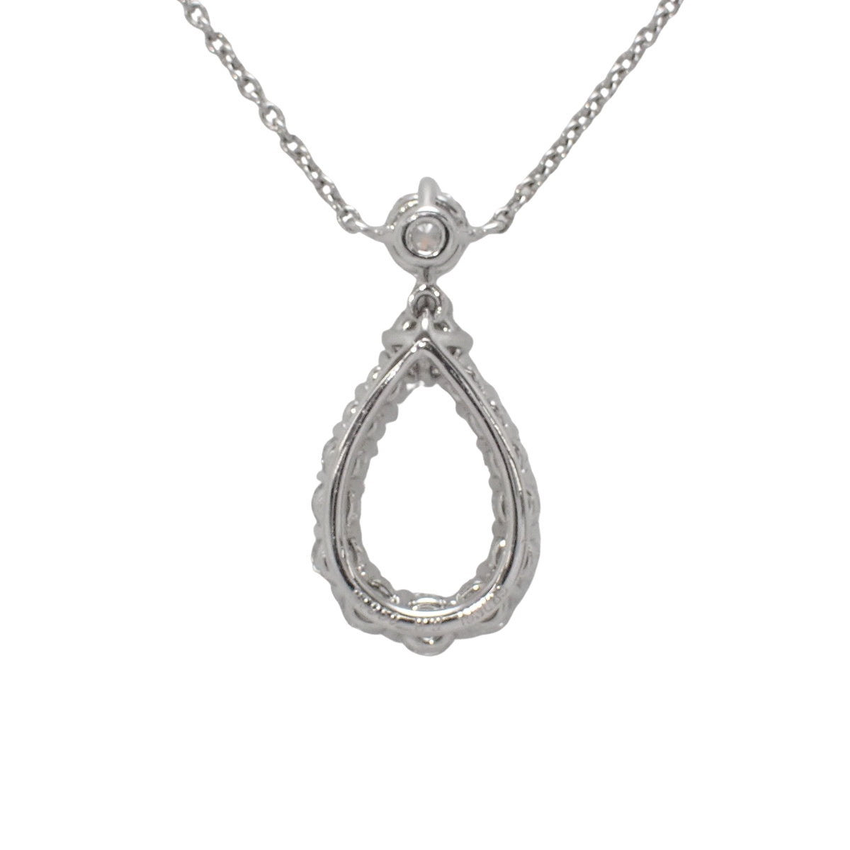 Loop pendant with extra-large diamond in platinum (Pt950), teardrop shape