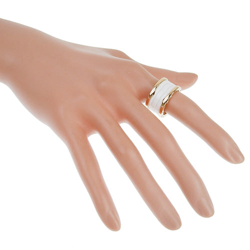 B-zero1 Ring, 18K Pink Gold, PG, White Ceramic, Accessory, Jewelry, B-zero1