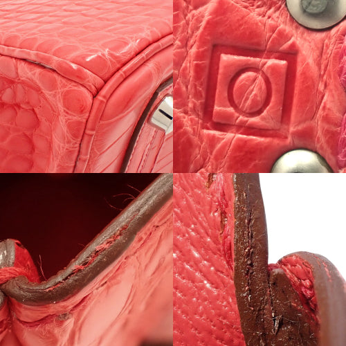 バーキン 25 アリゲーターマット パラジウム金具 クロコダイル ブーゲンビリア シルバー金具 □O刻印