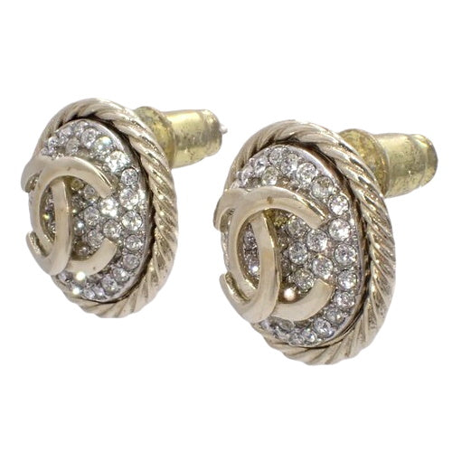 Coco Mark Rhinestone Earrings Metal (GP)