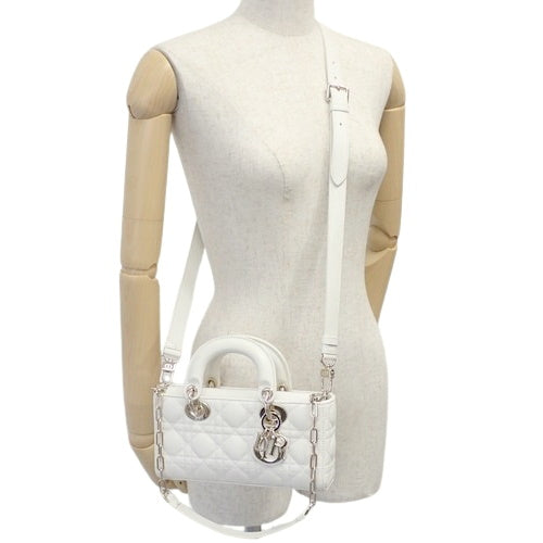 カナージュ Lady D-Joy バッグ スモール 2WAY ショルダー 肩掛け ラムスキン ラテホワイト M0613ONGE_M030(2025年3月現在現行品)