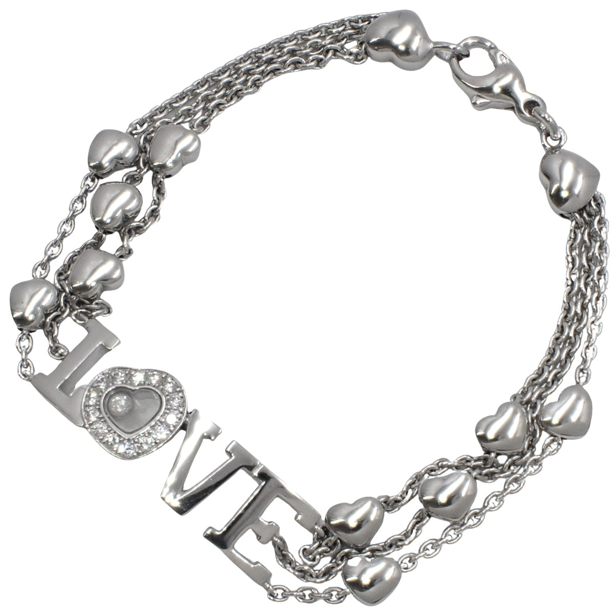 ハッピー ブレスレット ダイヤモンド K18 ホワイトゴールド WG LOVE
