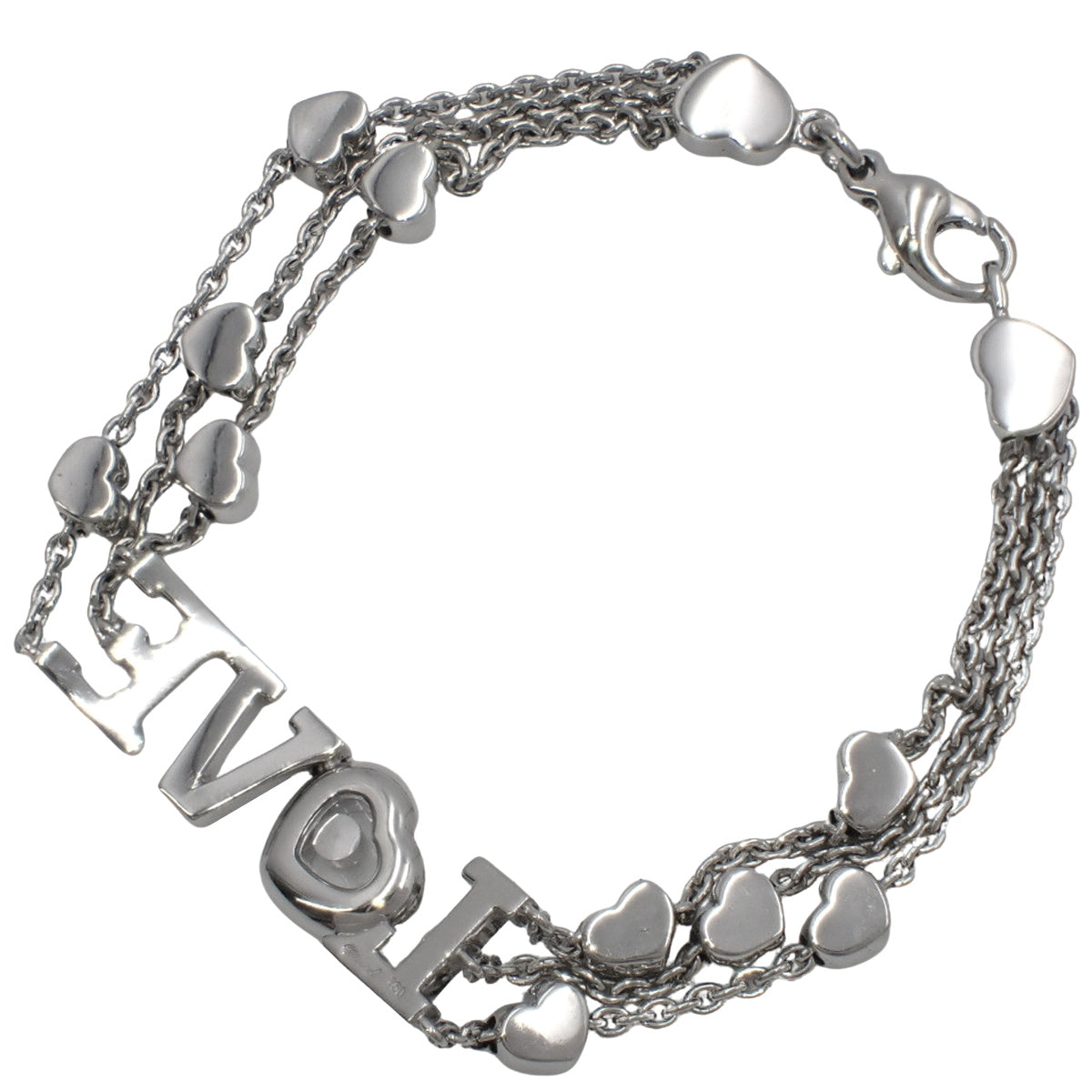 ハッピー ブレスレット ダイヤモンド K18 ホワイトゴールド WG LOVE