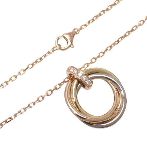 Trinity Necklace, Diamond, Pink Gold (K18PG), Yellow Gold (K18YG), White Gold (K18WG), Accessory, Jewelry, 5 Diamonds (5PD)