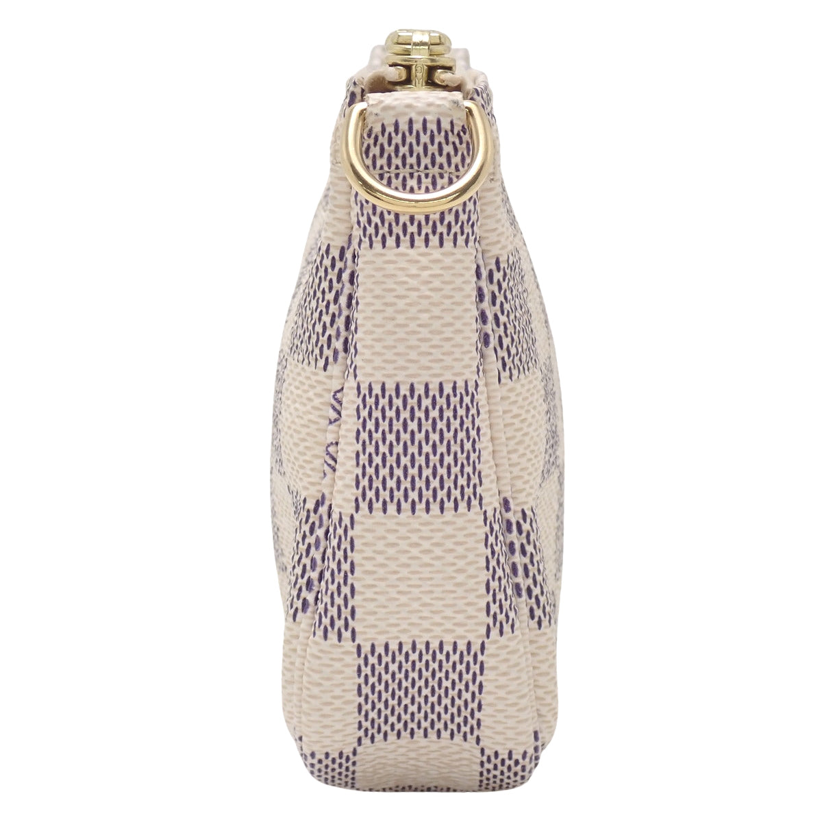 Damier Azur Damier Azur 帆布迷你手拿包配件，象牙色，N58010