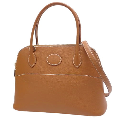 Bolide 27 Epsom leather with palladium hardware and gold accents.