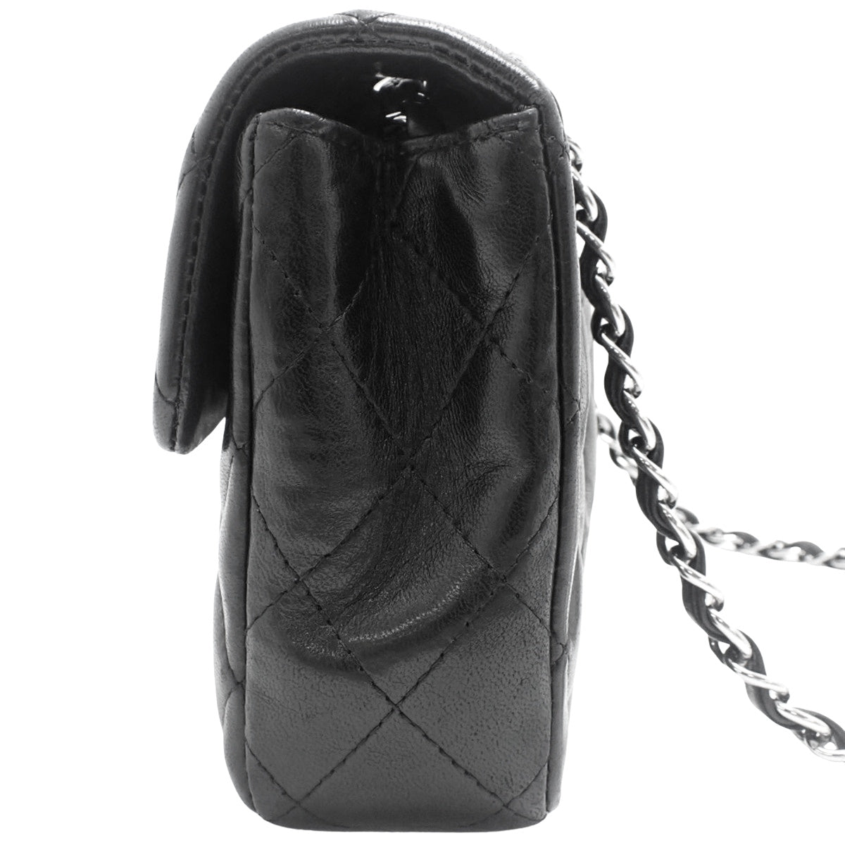 黑色羊皮绗缝 Coco Mark 链条单肩包