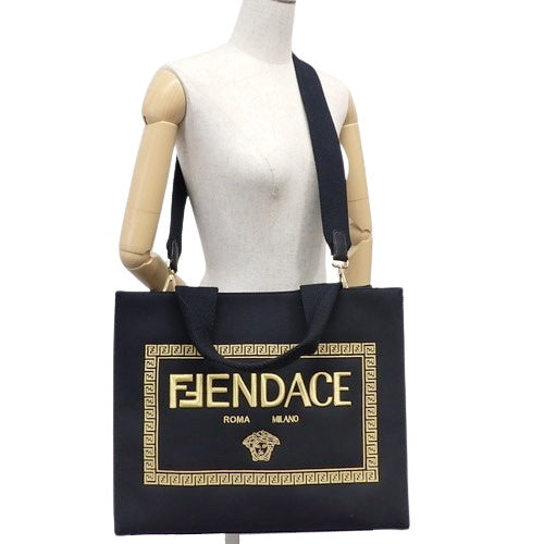 FENDACE フェンダーチェ トートバッグ VERSACE ヴェルサーチェ コラボ キャンバス 8BH395