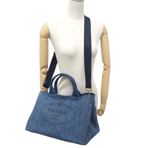 CANAPA 2-Way Shoulder/Crossbody Tote Bag, Denim, B2642B
