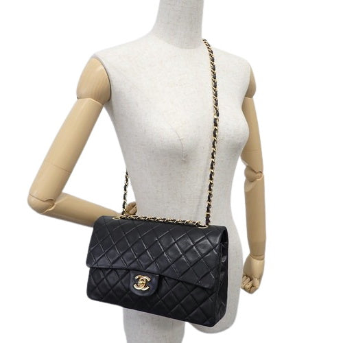 Matelasse Coco Mark Double Flap Chain Shoulder Bag in Lambskin