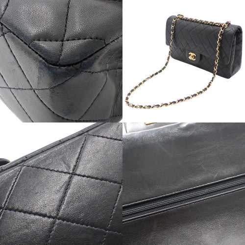 Matelasse Coco Mark Double Flap Chain Shoulder Bag in Lambskin