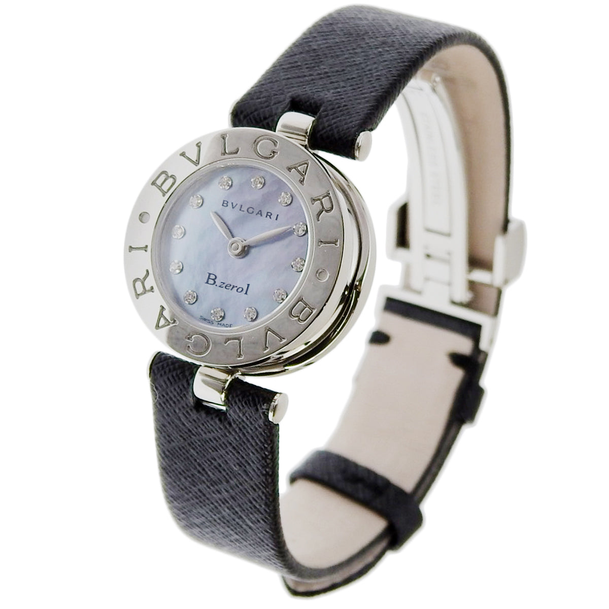 BZ22BSL B Zero One Stainless Steel/Leather Quartz Blue