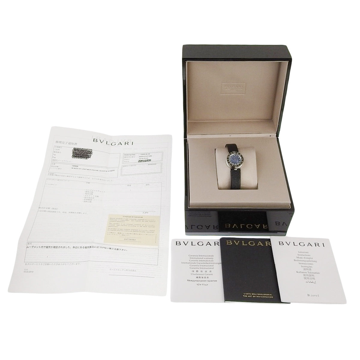 BZ22BSL B Zero One Stainless Steel/Leather Quartz Blue