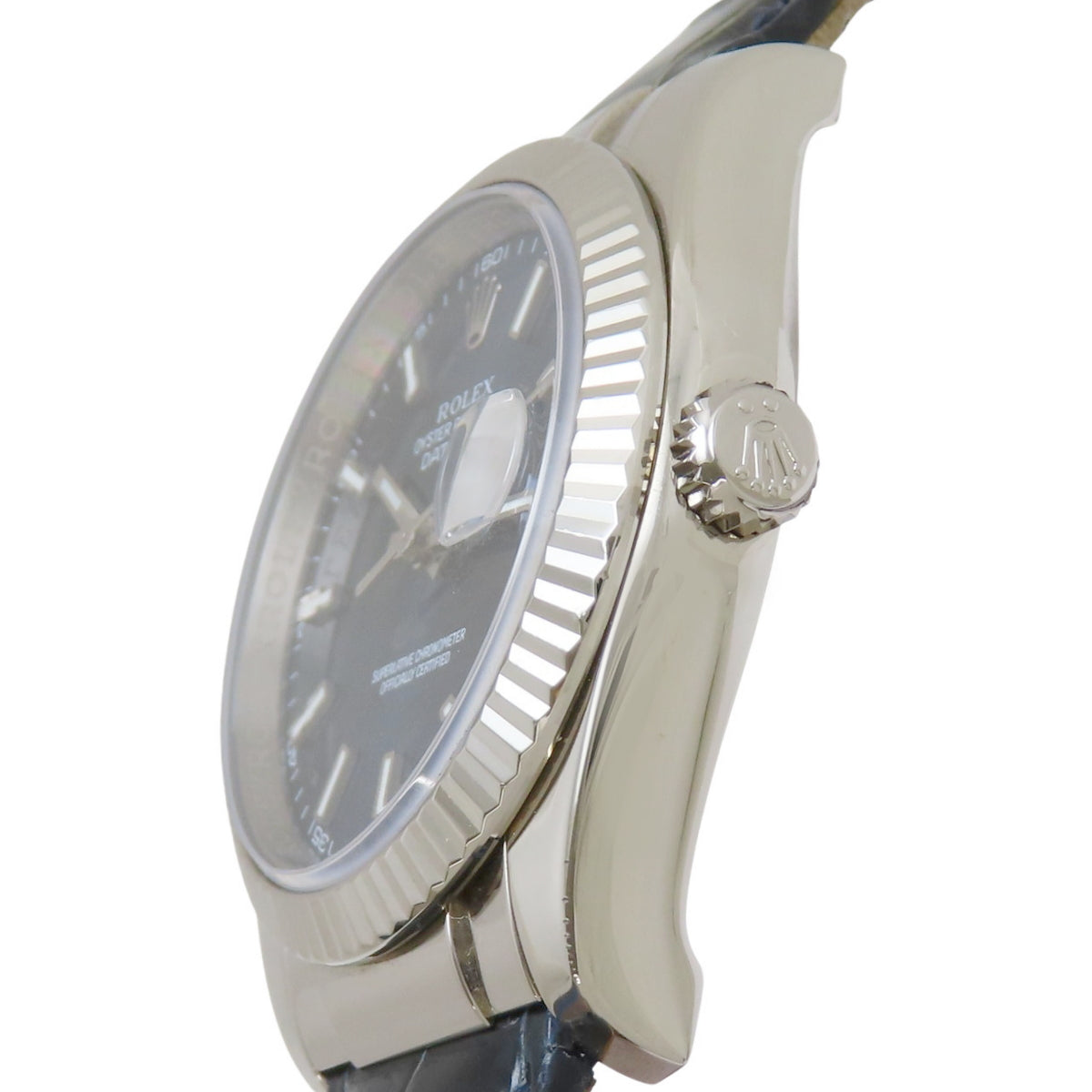 [Warranty included] 116139 Datejust White Gold/Leather F Series (2003-2004) Automatic Blue