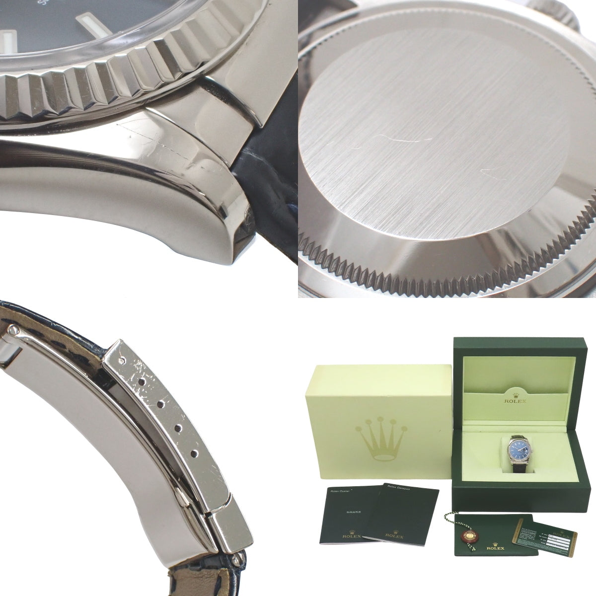 [Warranty included] 116139 Datejust White Gold/Leather F Series (2003-2004) Automatic Blue