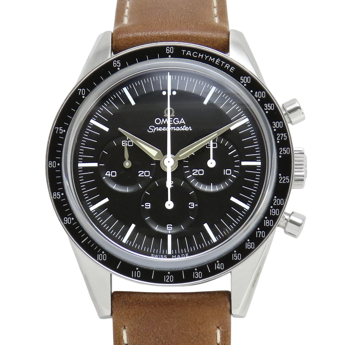 311.32.40.30.01.001 Speedmaster First Omega in Space, Stainless Steel/Leather, Hand-wound, Black