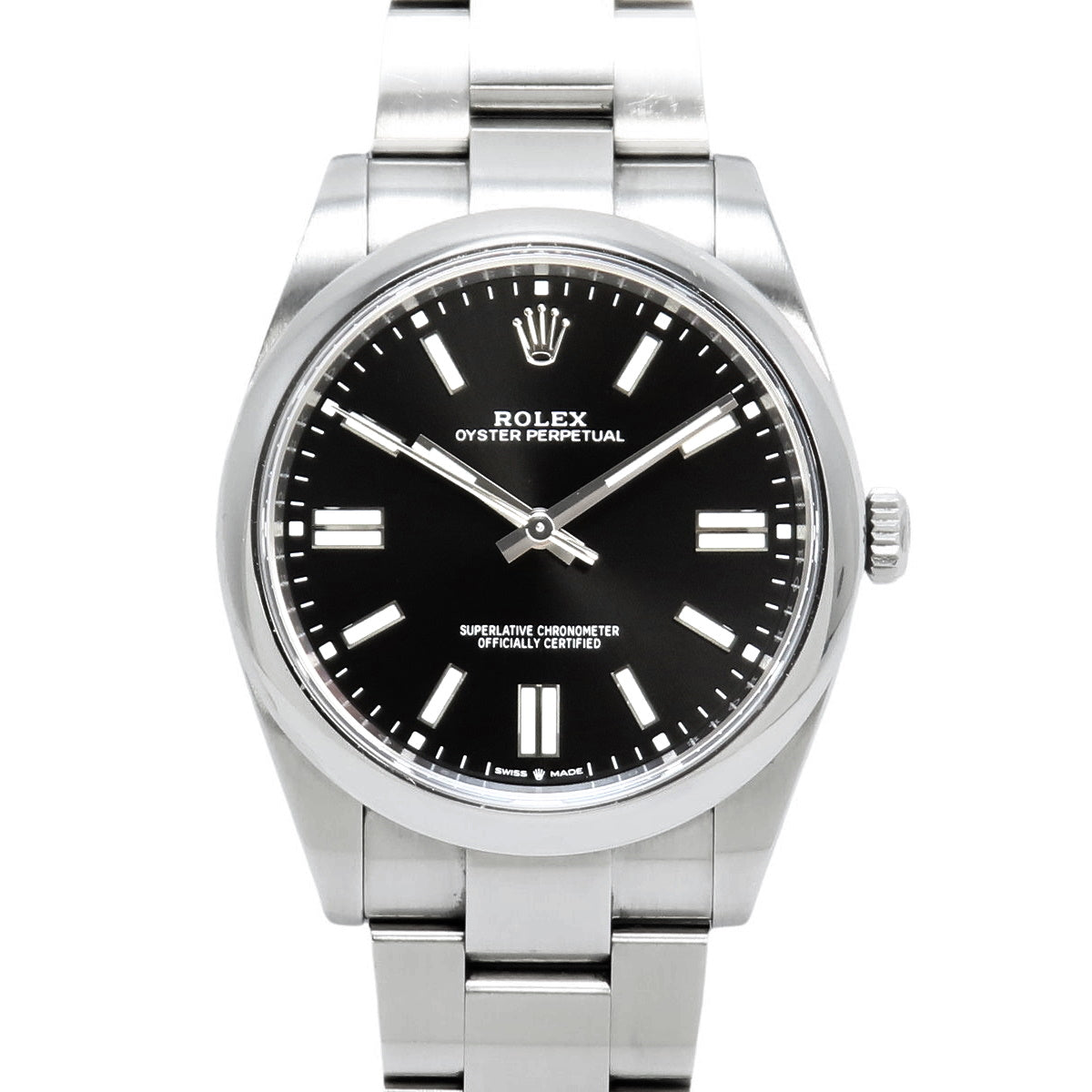 124300 Oyster Perpetual 41 SS, random serial number, automatic winding, black dial.
